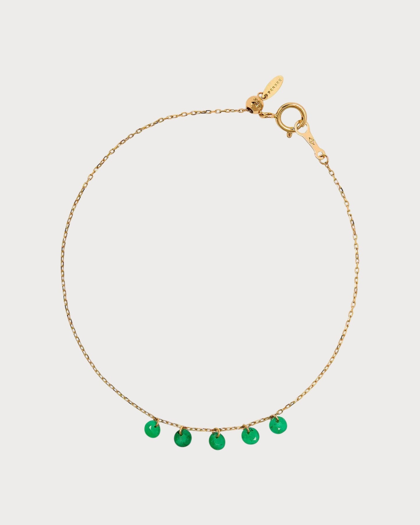 PERSEE Yellow Gold and Emerald 5-Stone Hang Up Bracelet(Yellow Gold)