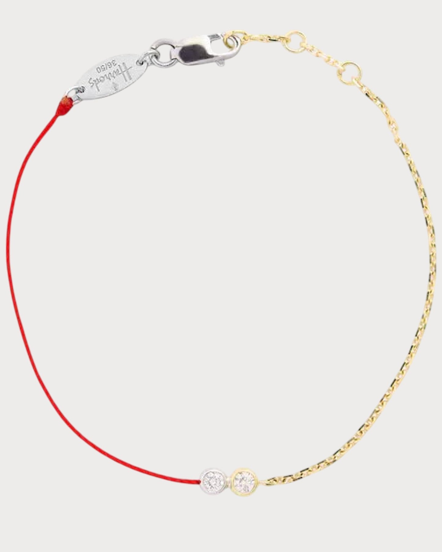 REDLINE 20th Anniversary Two-Tone Gold and Diamond Half-Thread Bracelet(Red)