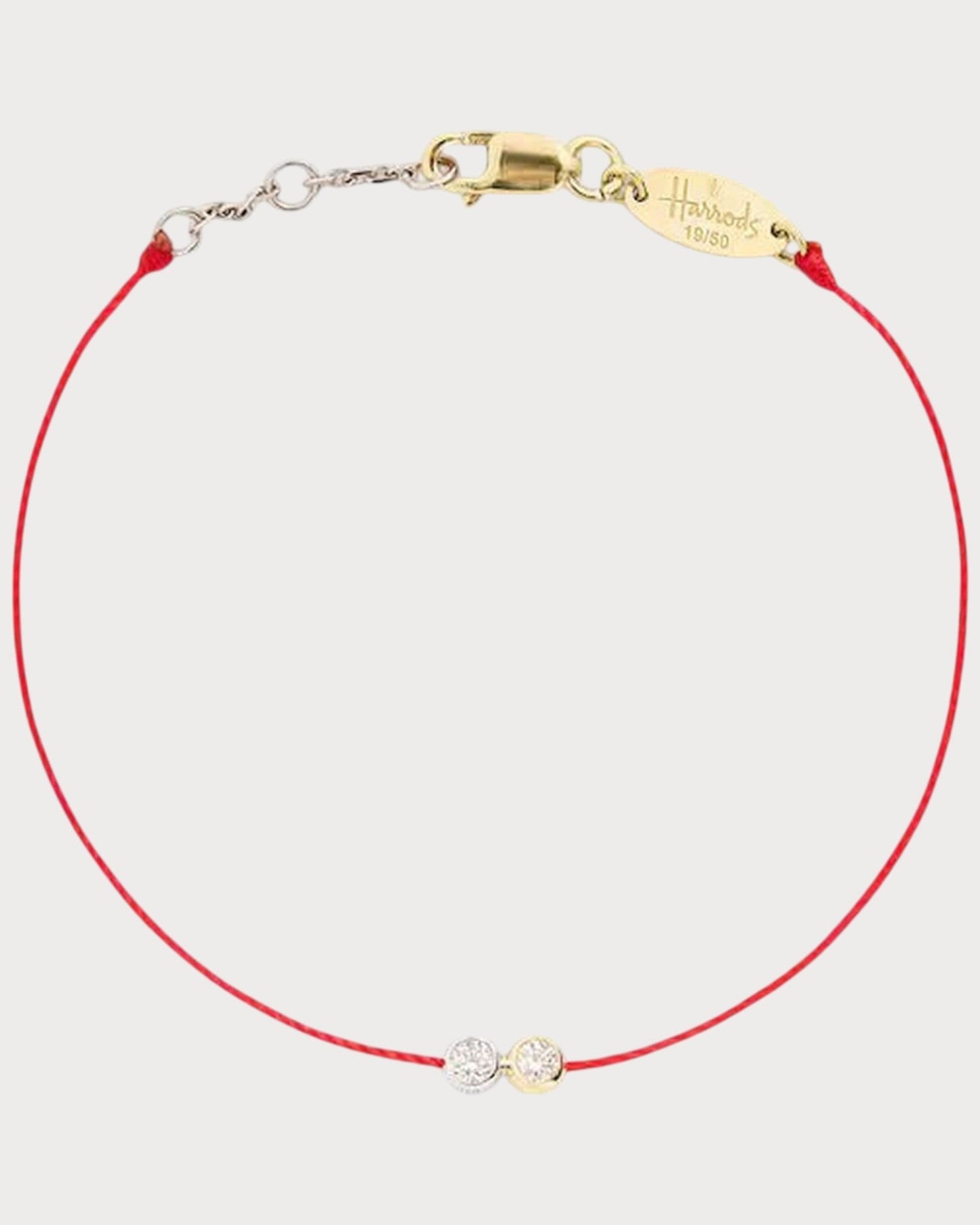 REDLINE 20th Anniversary Two-Tone Gold and Diamond Thread Bracelet(Red)