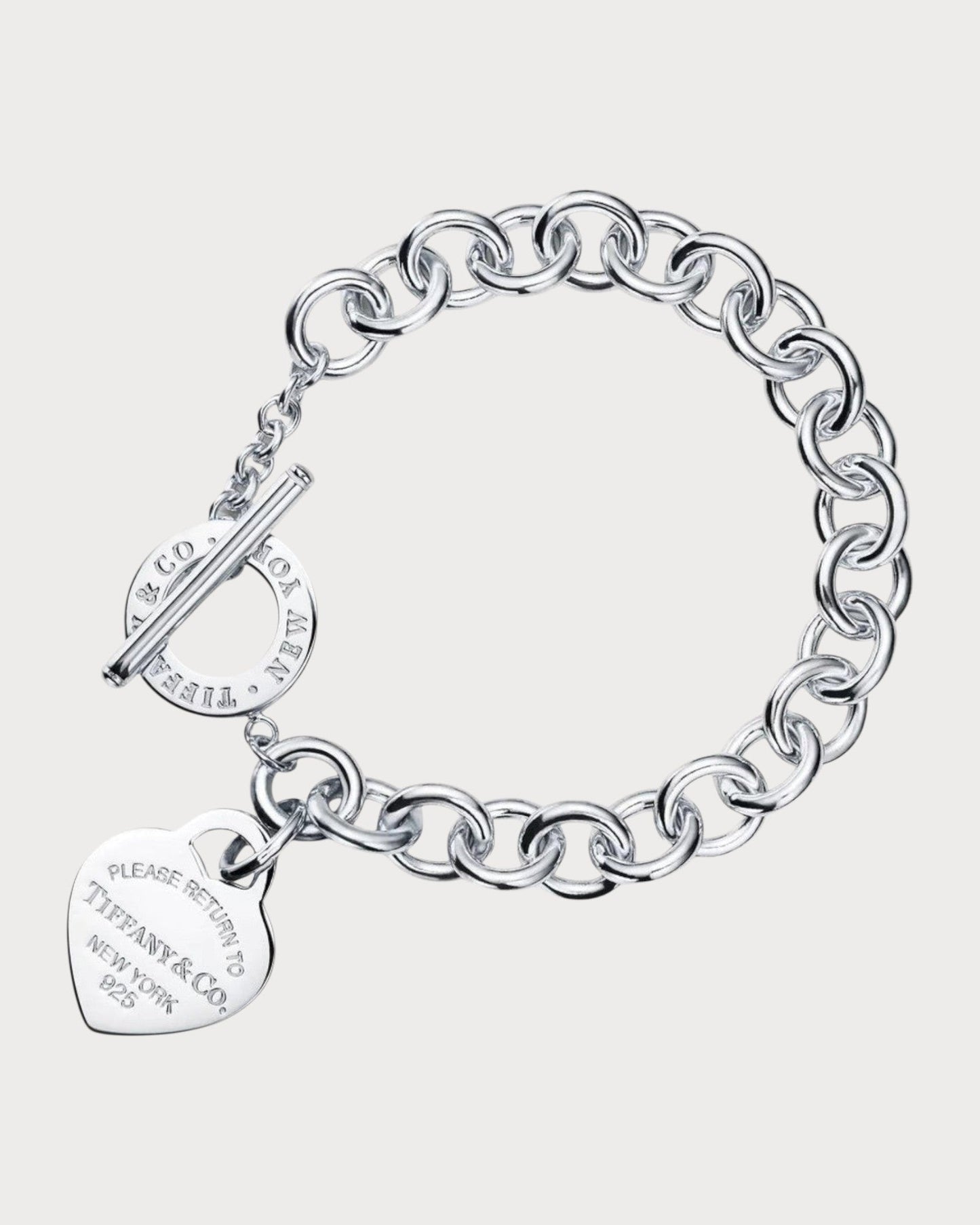 TIFFANY & CO. Return to Tiffany Heart Tag Toggle Bracelet in(Silver)