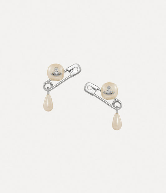 VIVIENNE WESTWOOD Claude Stud Earrings Platinum Brass(Small/2 Colors)