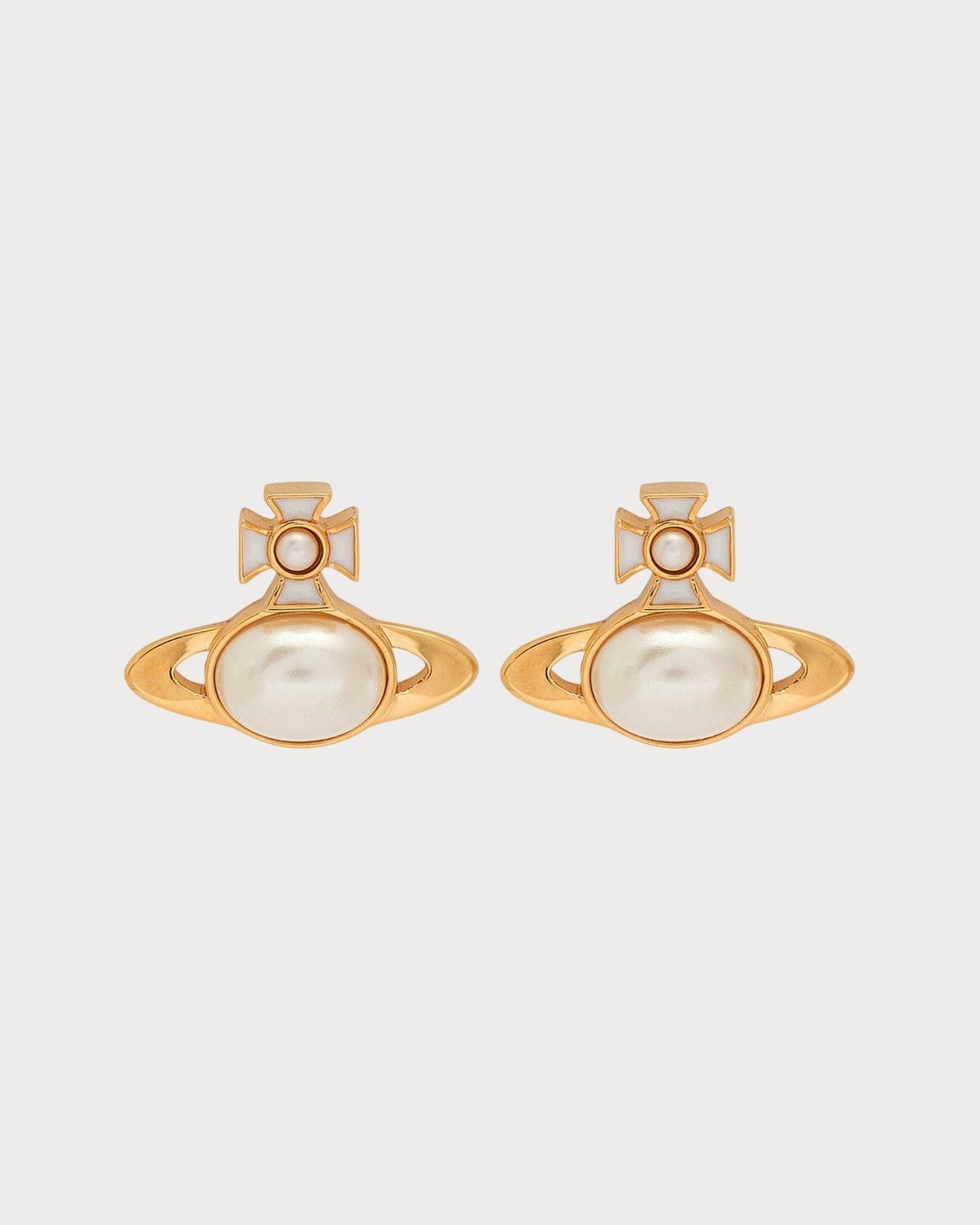 VIVIENNE WESTWOOD Gaby Orb Faux Pearl-Embellished Stud Earrings Silver(2 Colors)