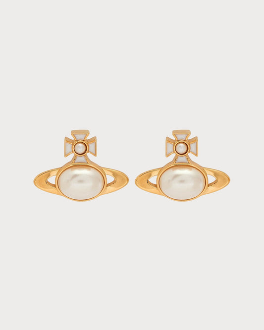 VIVIENNE WESTWOOD Gaby Orb Faux Pearl-Embellished Stud Earrings Silver(2 Colors)