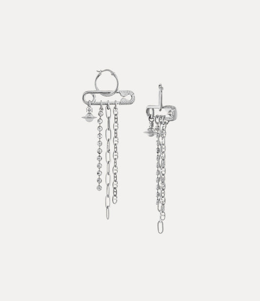 VIVIENNE WESTWOOD Ginetta Earrings Platinum Brass(Silver)