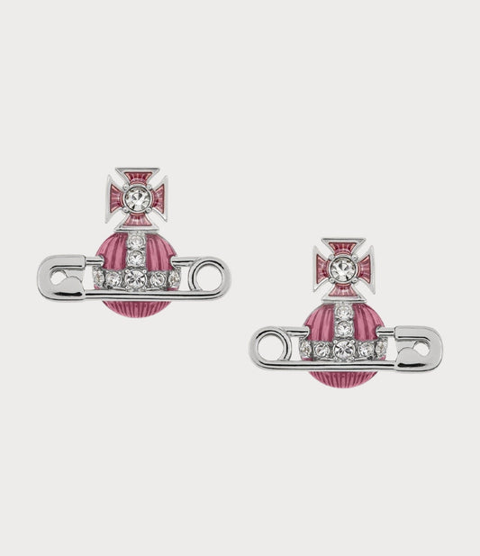 VIVIENNE WESTWOOD Kitty Earrings Brass(Pink)