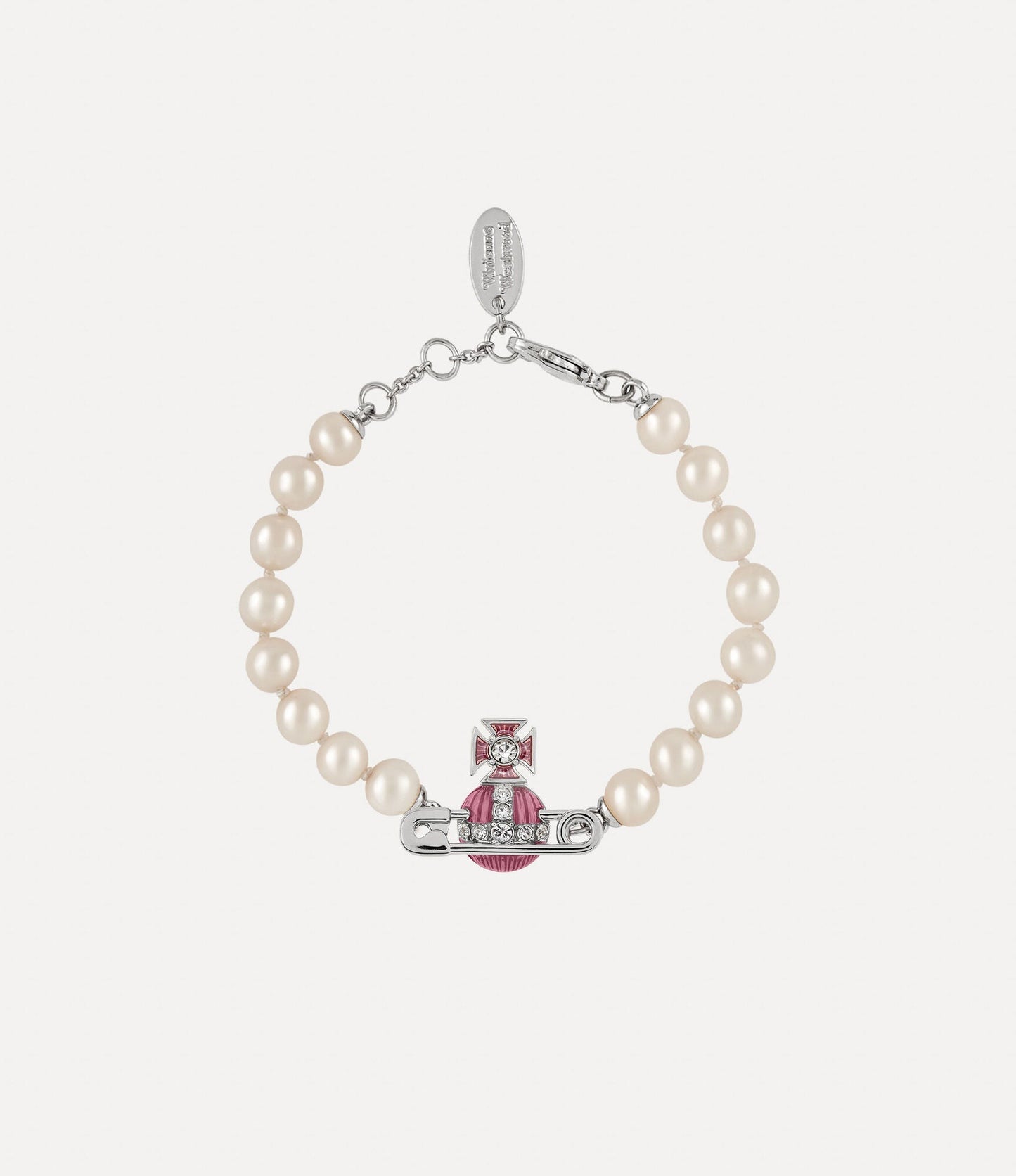 VIVIENNE WESTWOOD Kitty Pearl Bracelet Brass(Pink)