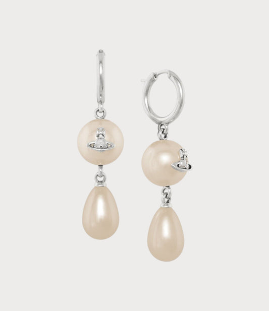 VIVIENNE WESTWOOD Martha Faux Pearl-Embellished Drop Earrings Brass(Silver)
