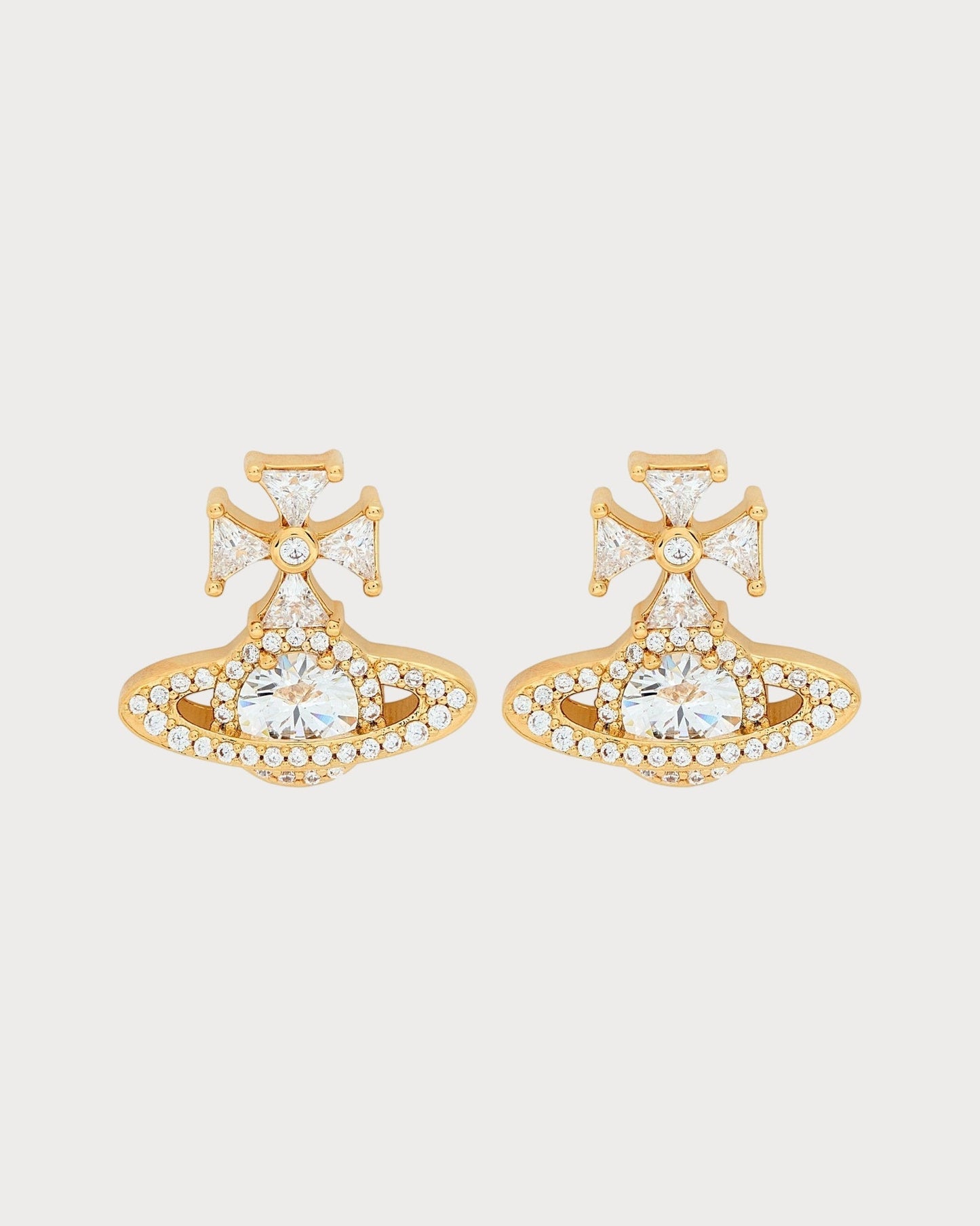 VIVIENNE WESTWOOD Mila Orb Pave Stud Earrings Metal(2 Colors)
