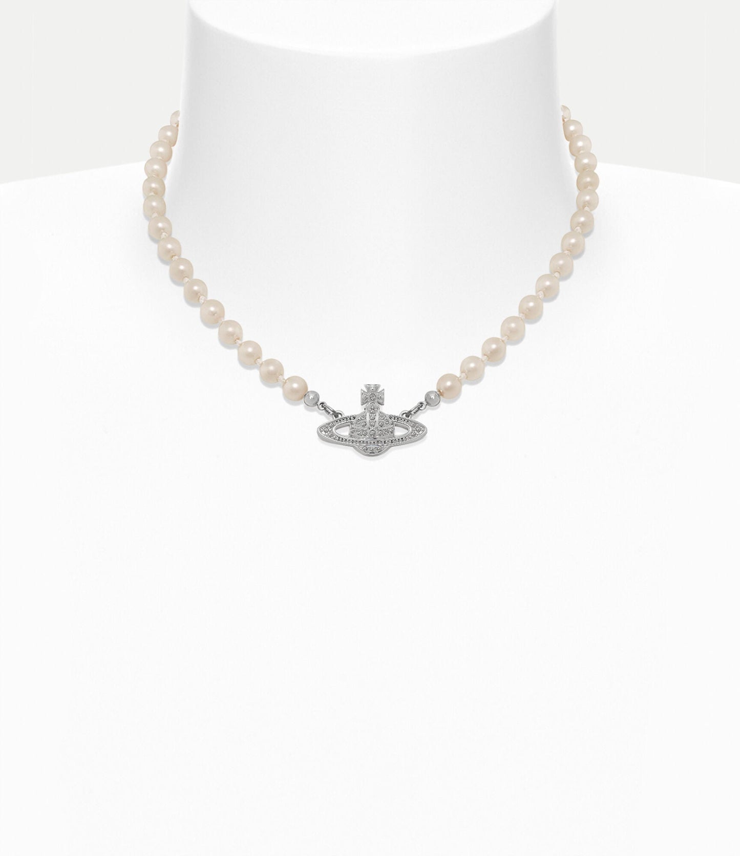 VIVIENNE WESTWOOD Bas Relief Pearl Choker(Mini/Silver)