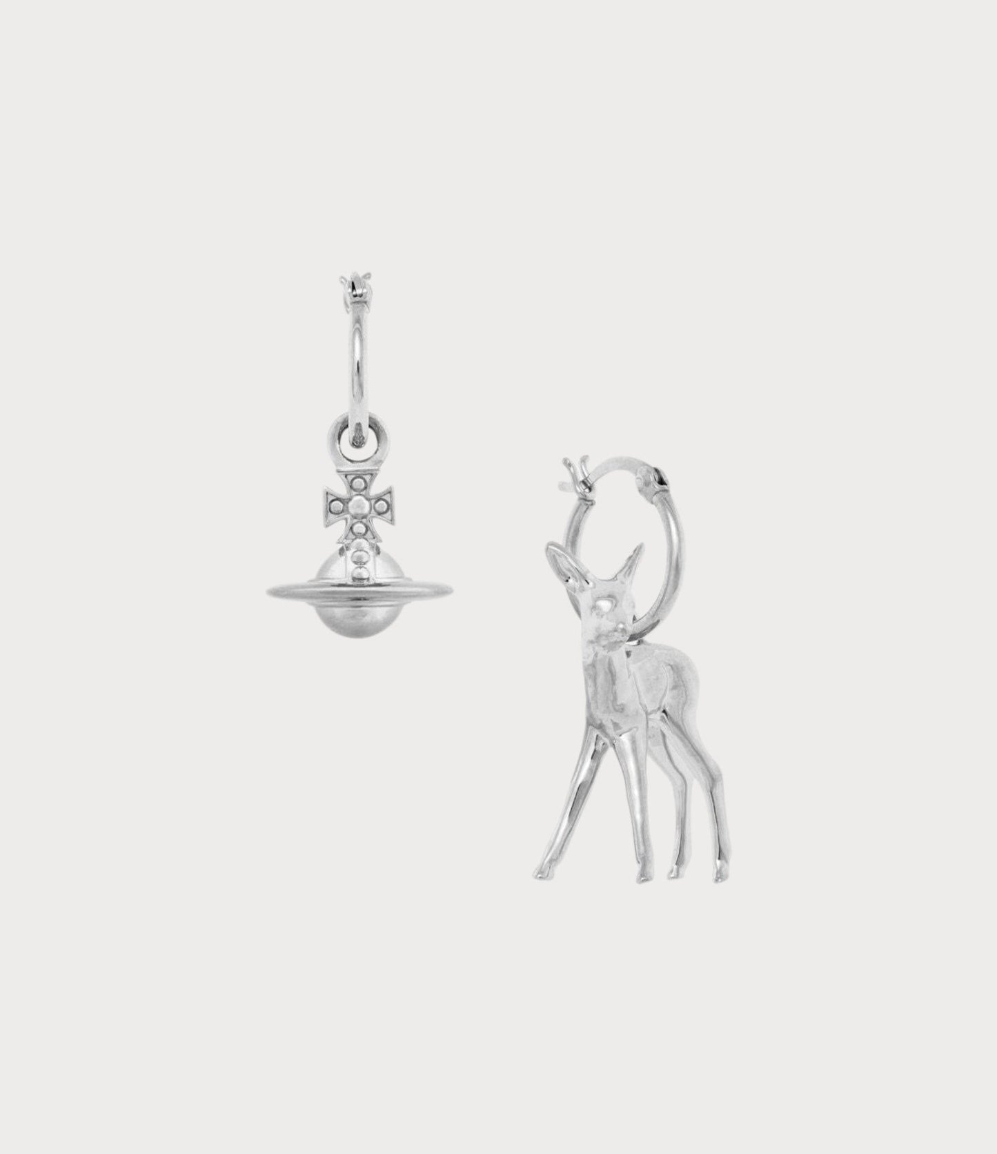 VIVIENNE WESTWOOD Monette Platinum Earrings Brass(Small/Silver)