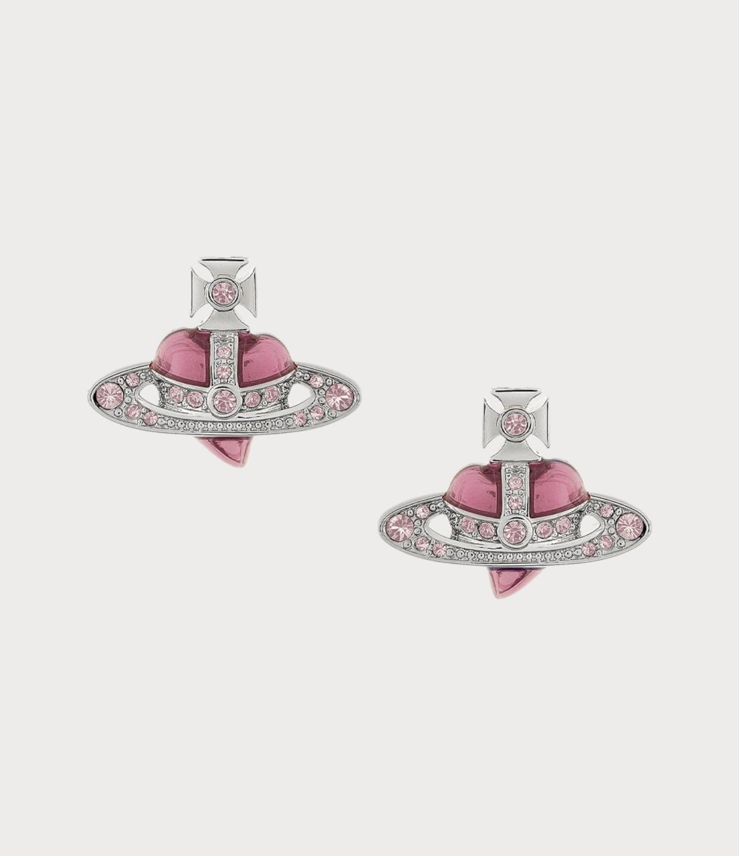 VIVIENNE WESTWOOD New Diamante Heart Earrings Brass(2 Colors)