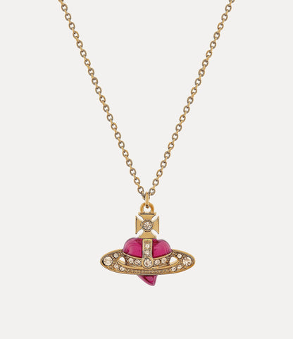 VIVIENNE WESTWOOD New Diamante Heart Pendant Necklace Brass(4 Colors)