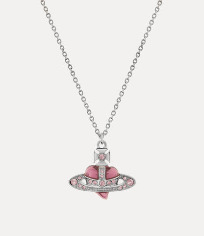VIVIENNE WESTWOOD New Diamante Heart Pendant Necklace Brass(4 Colors)