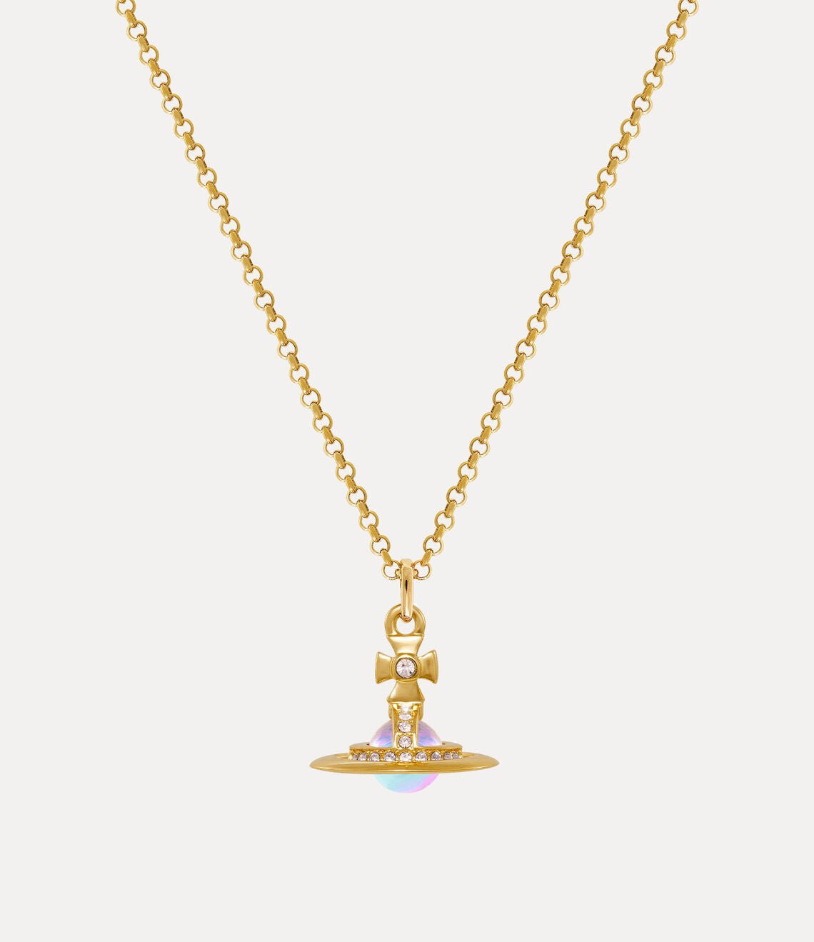 VIVIENNE WESTWOOD New Orb Pendant Necklace Brass(Petite/Pink)