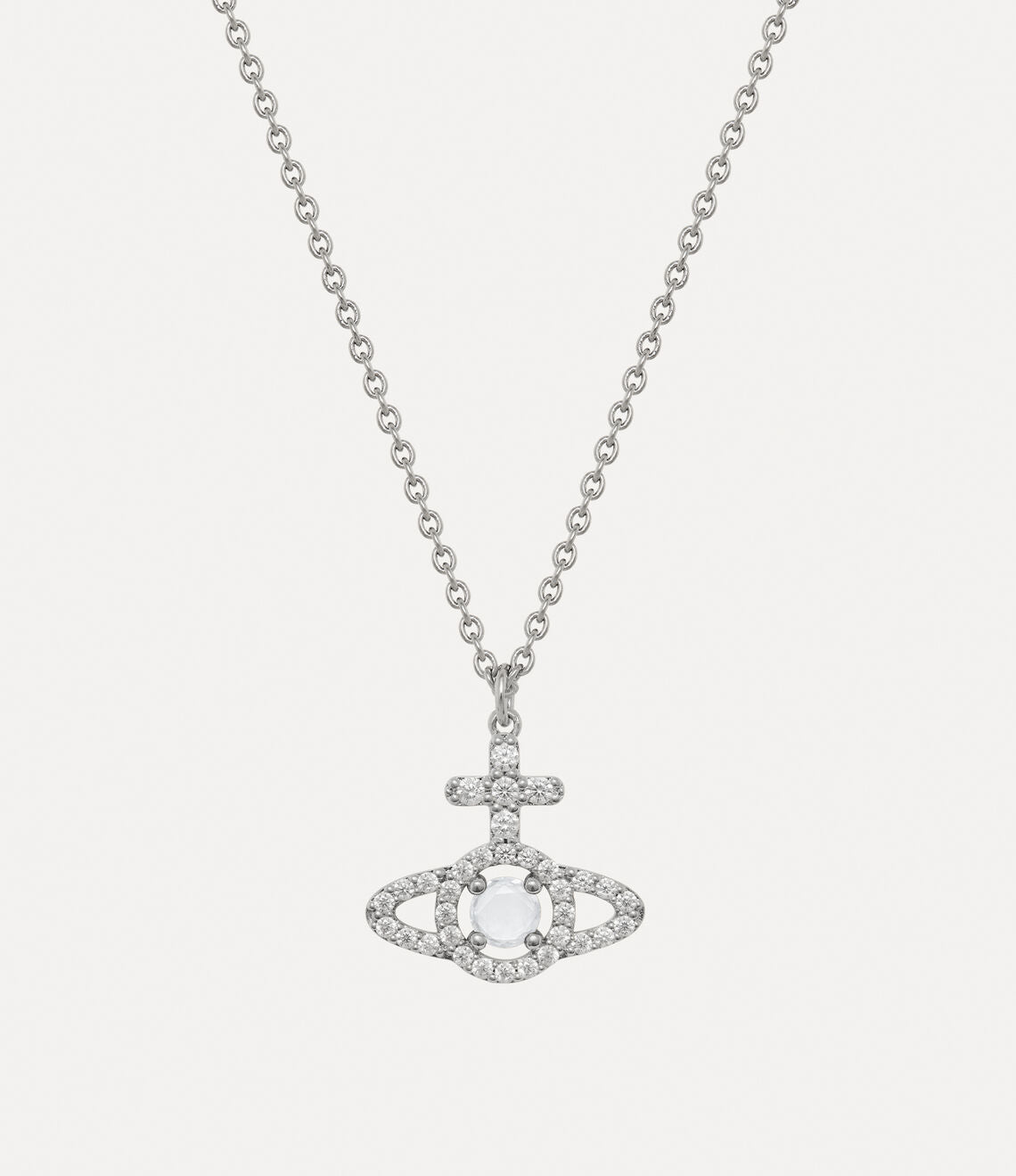 VIVIENNE WESTWOOD Olympia Cubic Zirconia Pendant Necklace Brass(Silver)