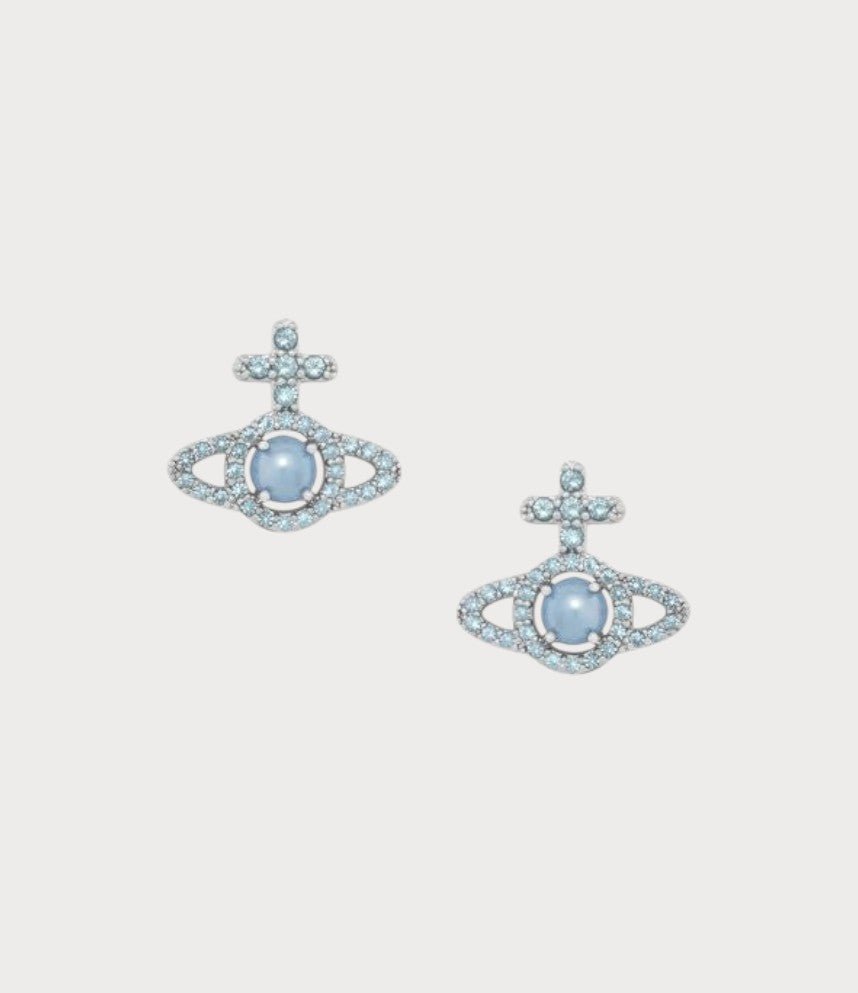 VIVIENNE WESTWOOD Olympia Pearl Earrings Brass(Blue)