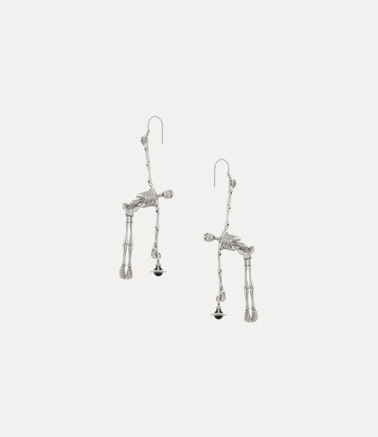 VIVIENNE WESTWOOD Skeleton Earrings Brass(Silver)